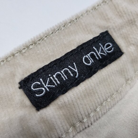 Needle & Cloth Womens Corduroy Pants Size 12 Skinny Ankle Stretch Cream - Picture 4 of 15